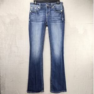 Miss Me Jeans 27 Chloe Boot Cut (Fits 30x34) Embroidered Rhinestone Bling